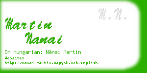 martin nanai business card